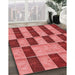 Patterned Red Rug in Family Room, pat3760rd