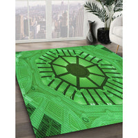 Patterned Green Rug, pat3761grn