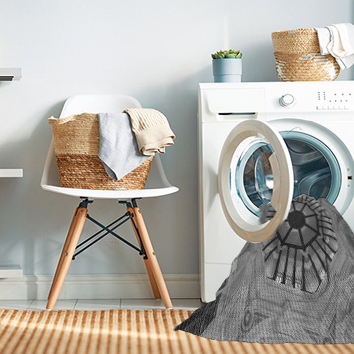 Machine Washable Transitional Grey Gray Rug in a Washing Machine, wshpat3761gry