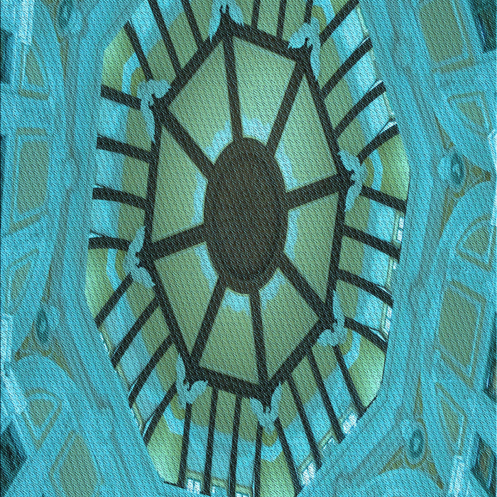 Patterned Teal Green Rug, pat3761lblu