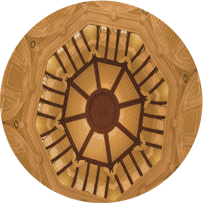 Square Patterned Mahogany Brown Rug, pat3761org