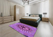 Patterned Purple Rug in a Bedroom, pat3761pur