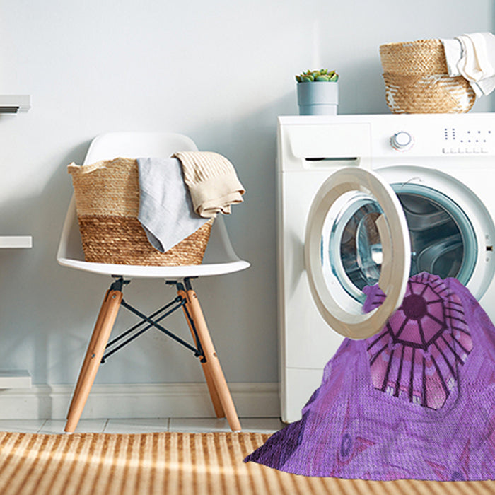 Machine Washable Transitional Purple Rug in a Washing Machine, wshpat3761pur