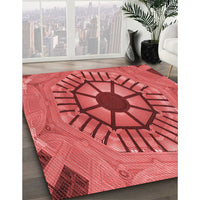 Patterned Red Rug, pat3761rd