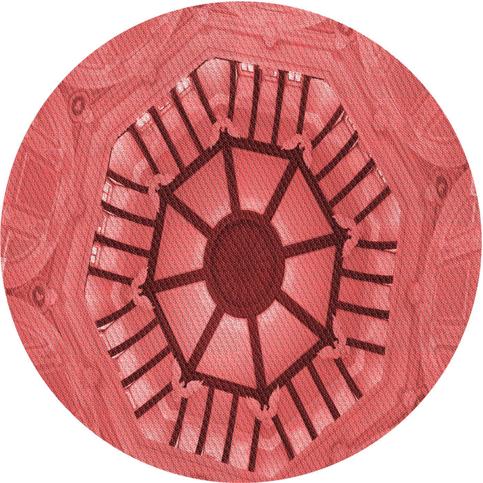 Square Patterned Red Rug, pat3761rd