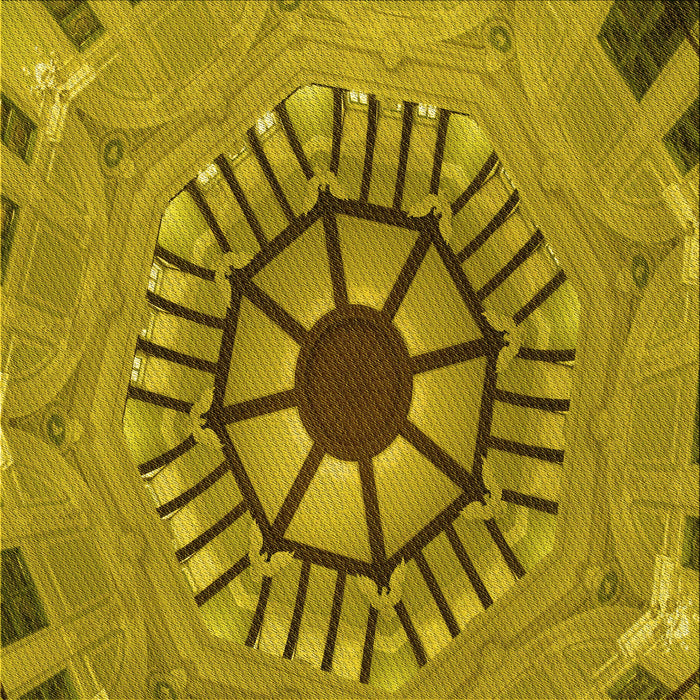 Round Patterned Oak Brown Rug, pat3761yw