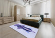 Patterned Lavender Blue Rug in a Bedroom, pat3762blu