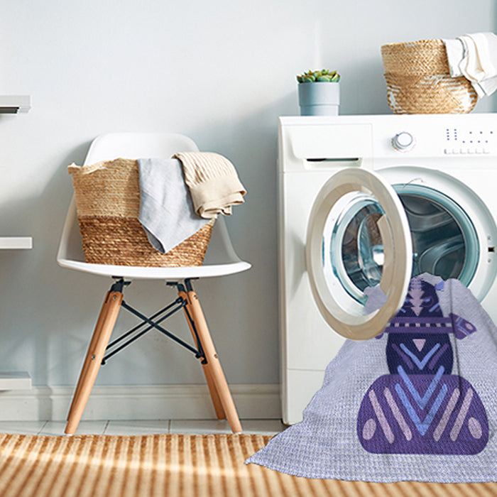 Machine Washable Transitional Lavender Blue Rug in a Washing Machine, wshpat3762blu