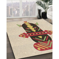 Patterned Vanilla Gold Rug, pat3762brn