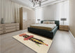 Patterned Vanilla Gold Rug in a Bedroom, pat3762brn