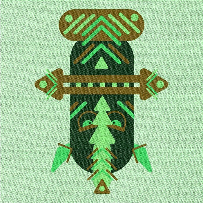 Round Patterned Green Rug, pat3762grn