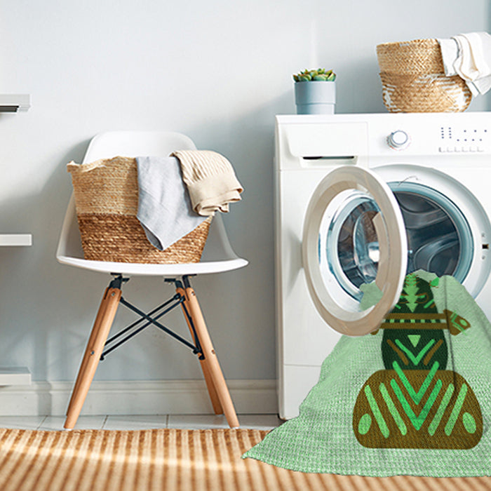 Machine Washable Transitional Green Rug in a Washing Machine, wshpat3762grn