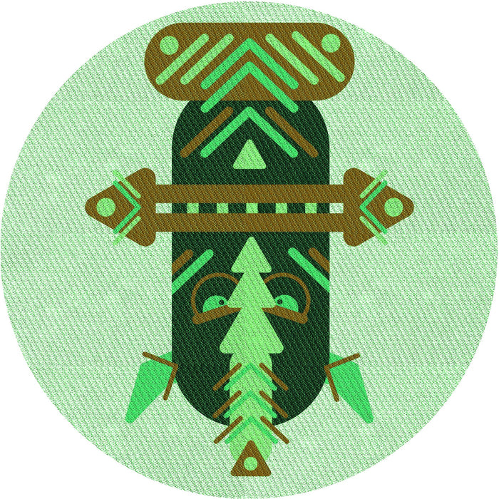 Square Patterned Green Rug, pat3762grn