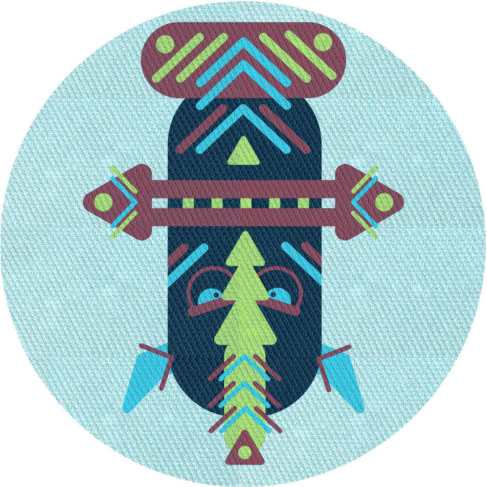 Square Machine Washable Transitional Light Aquamarine Green Rug in a Living Room, wshpat3762lblu