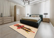 Patterned Golden Blonde Gold Rug in a Bedroom, pat3762org