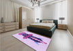 Patterned Medium Orchid Purple Rug in a Bedroom, pat3762pur