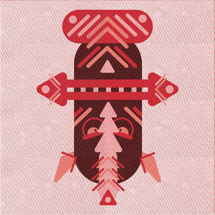 Round Patterned Red Rug, pat3762rd