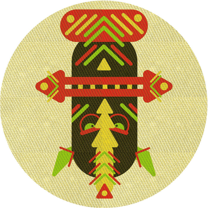 Square Patterned Dark Golden Brown Rug, pat3762yw