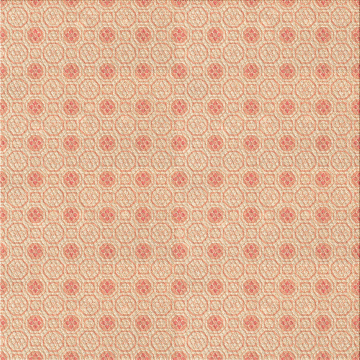 Round Patterned Orange Rug, pat3763org