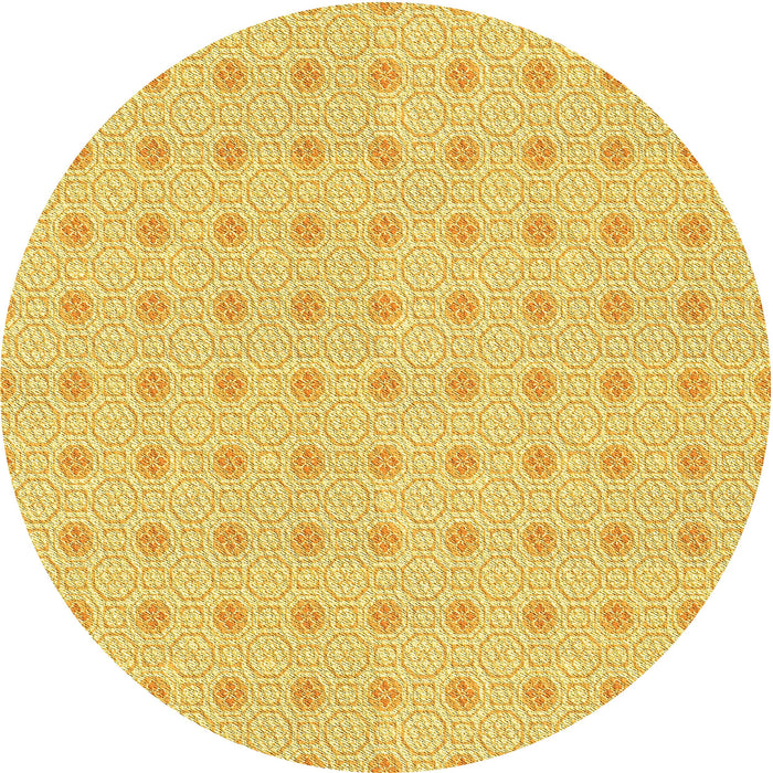 Square Patterned Chrome Gold Yellow Rug, pat3763yw