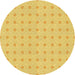 Square Patterned Chrome Gold Yellow Rug, pat3763yw