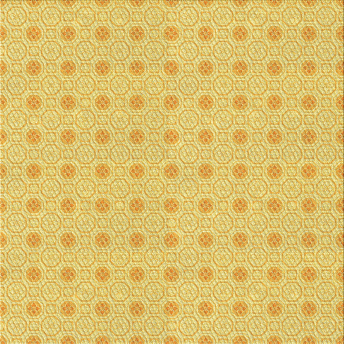 Round Patterned Chrome Gold Yellow Rug, pat3763yw