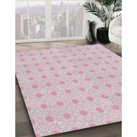 Patterned Pale Violet Red Pink Novelty Rug, pat3763