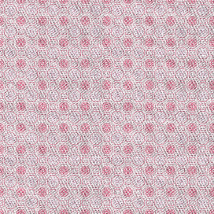 Square Patterned Pale Violet Red Pink Novelty Rug, pat3763