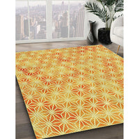 Patterned Neon Orange Rug, pat3764yw