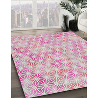 Patterned Dark Pink Modern Rug, pat3764