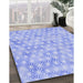 Machine Washable Transitional Sky Blue Rug in a Family Room, wshpat3765blu