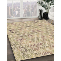 Patterned Khaki Gold Rug, pat3765brn