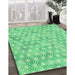 Machine Washable Transitional Green Rug in a Family Room, wshpat3765grn