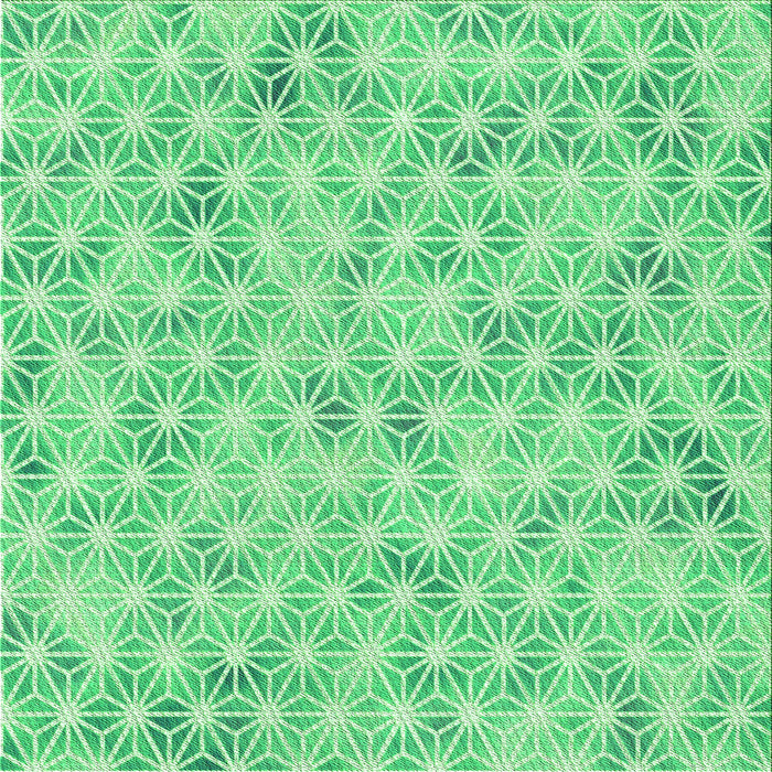 Round Machine Washable Transitional Green Rug, wshpat3765grn