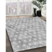 Machine Washable Transitional Gunmetal Gray Rug in a Family Room, wshpat3765gry