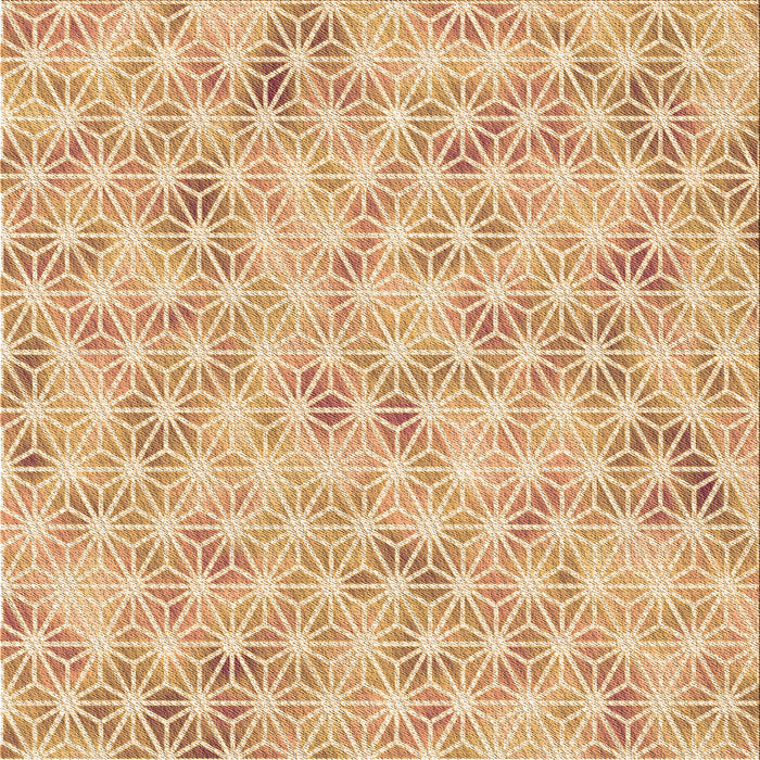 Round Patterned Brown Gold Rug, pat3765org