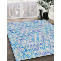 Patterned Blue Modern Rug, pat3765