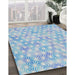 Machine Washable Transitional Blue Rug in a Family Room, wshpat3765