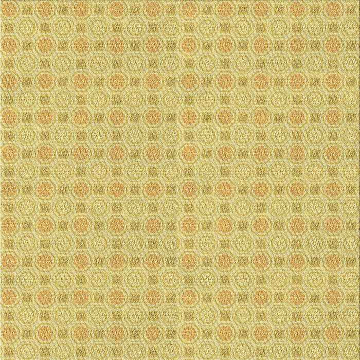 Round Patterned Bold Yellow Rug, pat3767brn