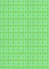 Machine Washable Transitional Green Rug, wshpat3767grn