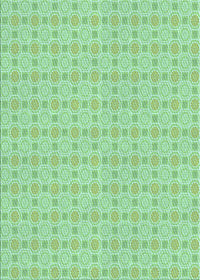 Machine Washable Transitional Light Green Rug, wshpat3767lblu