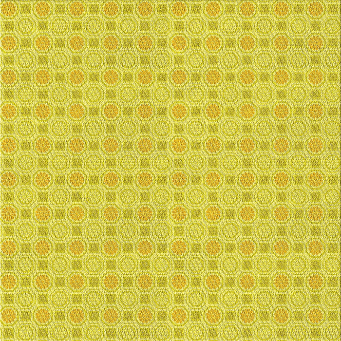 Round Patterned Yellow Rug, pat3767yw