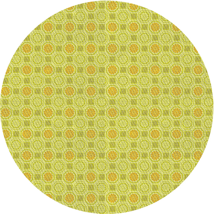Sideview of Patterned Neon Yellow Novelty Rug, pat3767