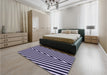 Patterned Night Blue Rug in a Bedroom, pat3768blu