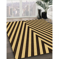 Patterned Black Brown Rug, pat3768org