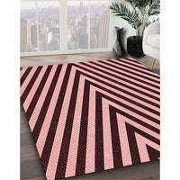 Patterned Pastel Pink Rug, pat3768rd