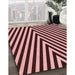 Patterned Pastel Pink Rug in Family Room, pat3768rd