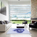 Machine Washable Transitional Blue Rug in a Kitchen, wshpat3769blu