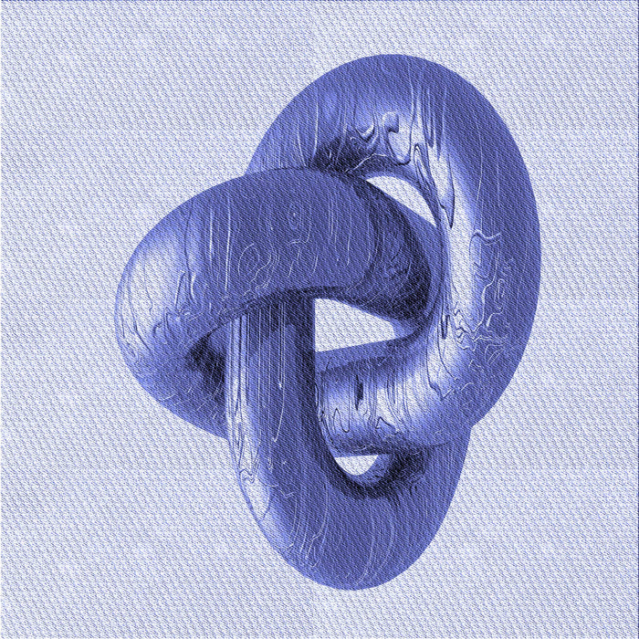 Round Patterned Blue Rug, pat3769blu