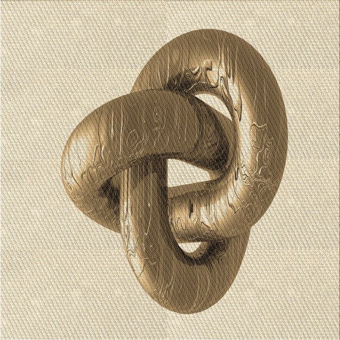 Round Patterned Vanilla Gold Rug, pat3769brn